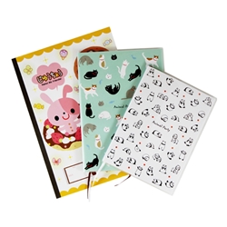 Stationary Cushion Notebook with Cute Animal Cover Daiso 