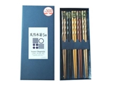 Luxury chopsticks set, 5 pairs, 8.9 in, 6pks