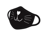 Reusable cotton mask, black cat, 5.25 x 6.5 in, 10pks
