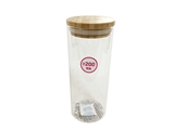 Glass canister w/ bamboo lid, 16.9 fl oz, d2.76 x h6.97 in, 6pks