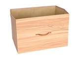 Storage box, wooden design, beige, 6pks