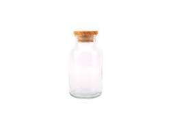 Glass bottle w/ wooden lid